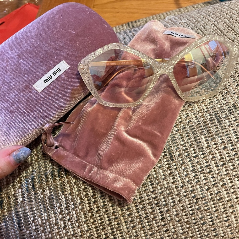 Glitter Cat Eye Miu Miu Sunglasses - image 3